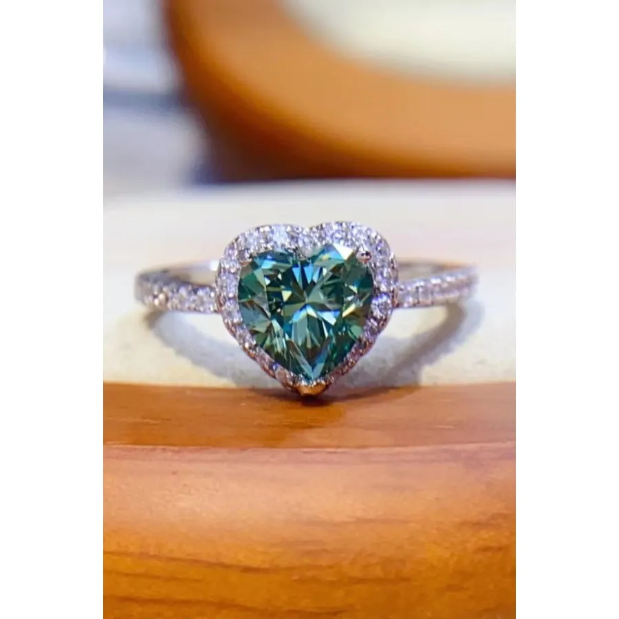 1-Carat Moissanite Heart Ring