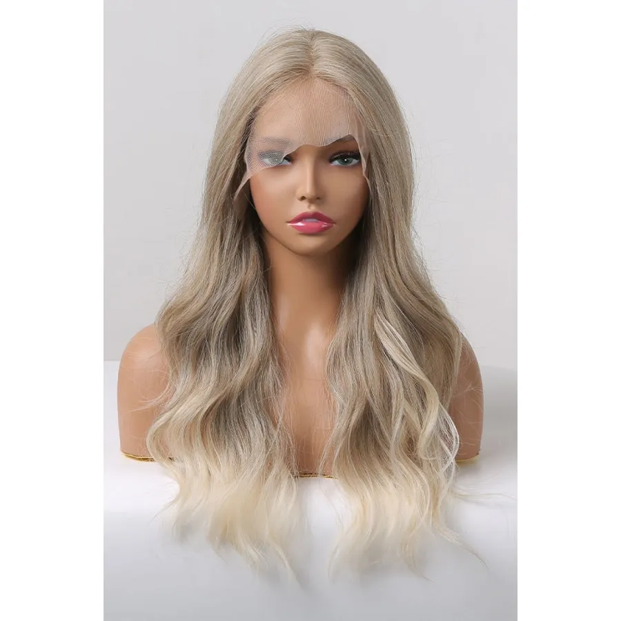 13*2" Lace Front Wigs Synthetic Long Wave 24" 150% Density in Medium Blonde Highlights