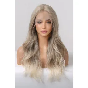 13*2" Lace Front Wigs Synthetic Long Wave 24" 150% Density in Medium Blonde Highlights