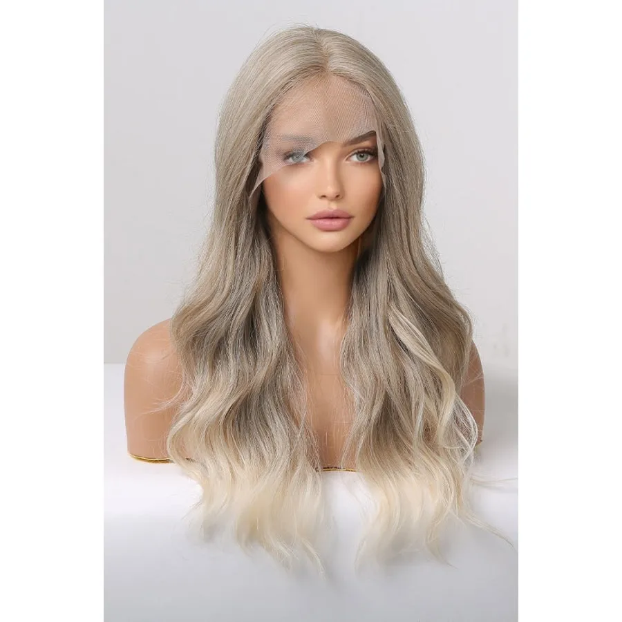 13*2" Lace Front Wigs Synthetic Long Wave 24" 150% Density in Medium Blonde Highlights