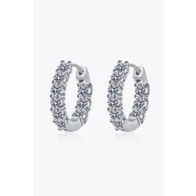 1.8 Carat Moissanite Hoop Earrings