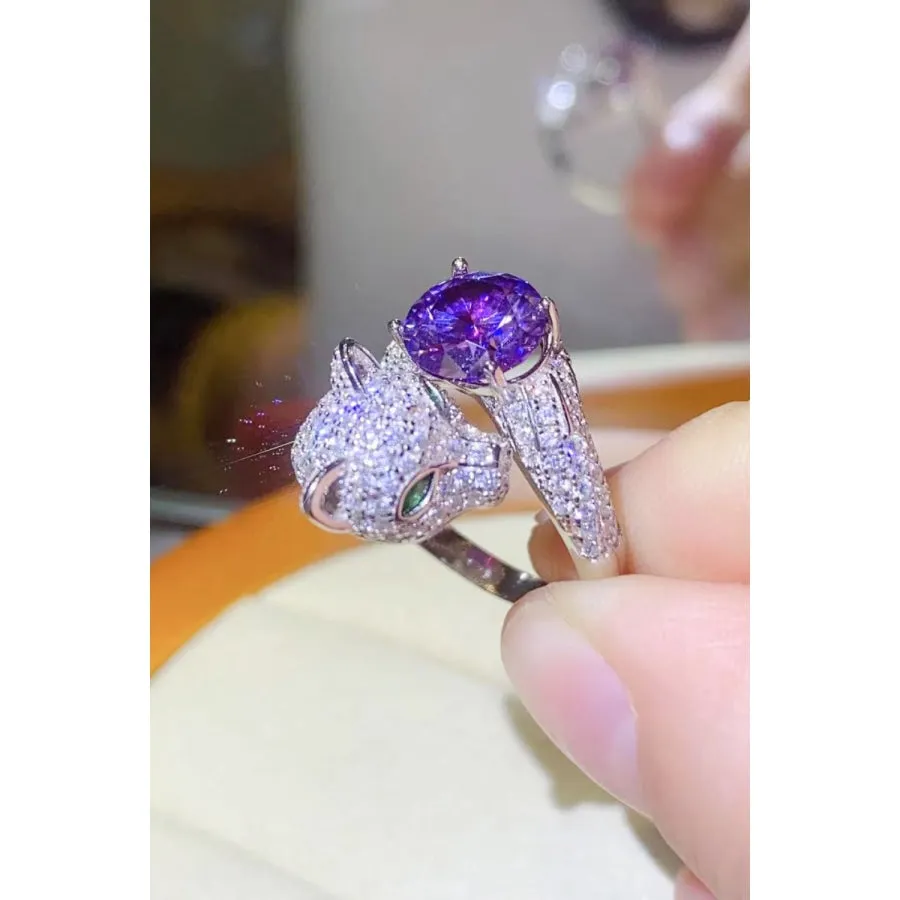 2 Carat Moissanite Adjustable Animal Bypass Ring