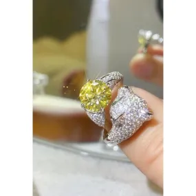 2 Carat Yellow Moissanite Animal Bypass Ring