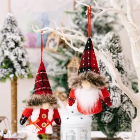 2-Piece Christmas Plaid Faceless Doll Hanging Widgets