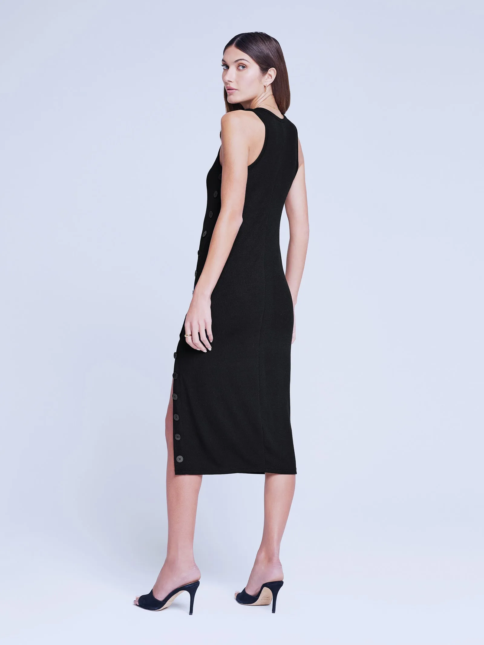 61302kmrB L'AGENCE  Raveena Razerback button dress