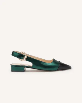 Alicia Emerald & Black Flats