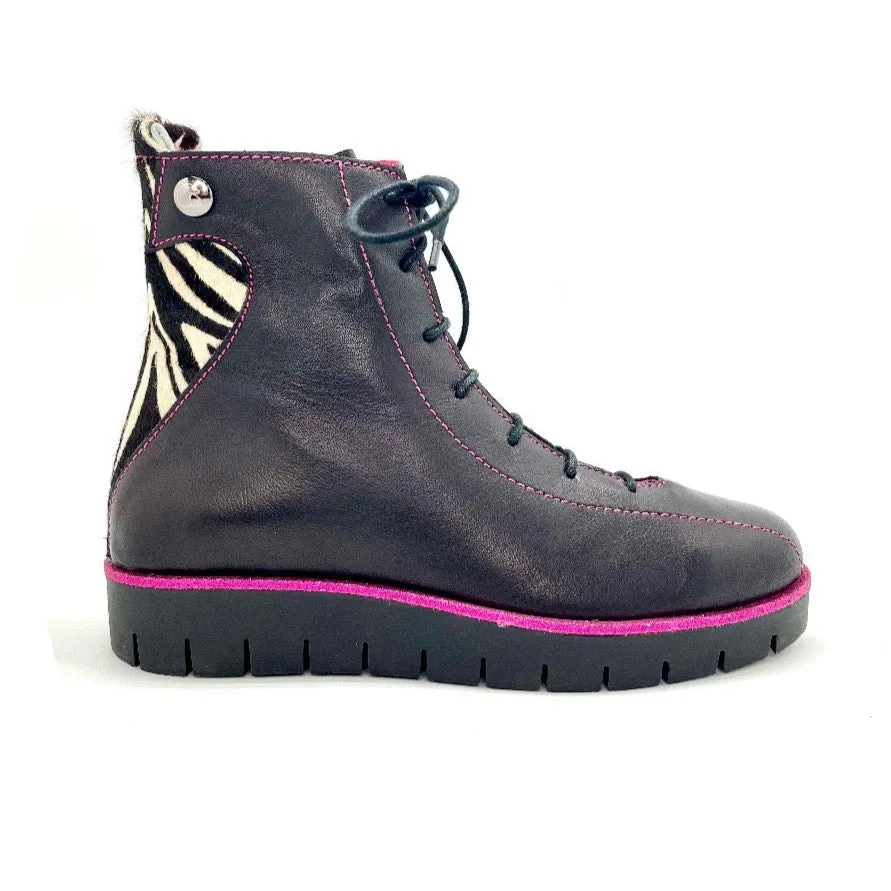 Bang - Black/Zebra-ankle boot