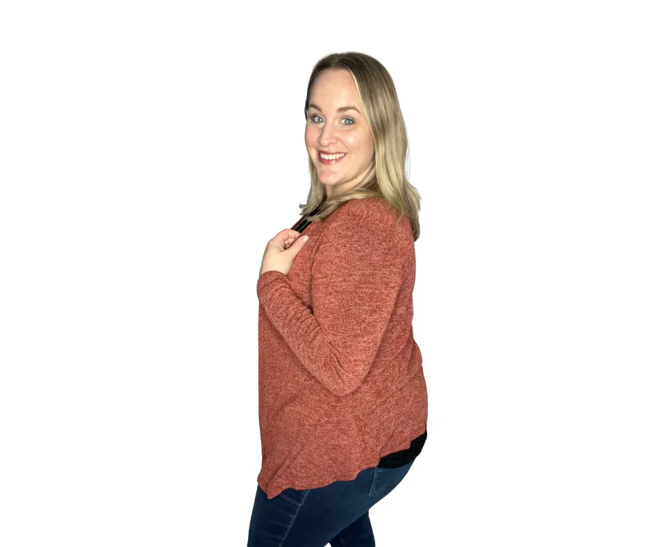 Carefree Comfort Cardigan in Rust