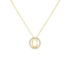 Clara by Martin Binder Diamond Initial C Disc Necklace (0.09 ct. tw.)