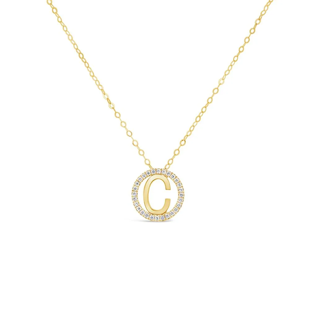 Clara by Martin Binder Diamond Initial C Disc Necklace (0.09 ct. tw.)