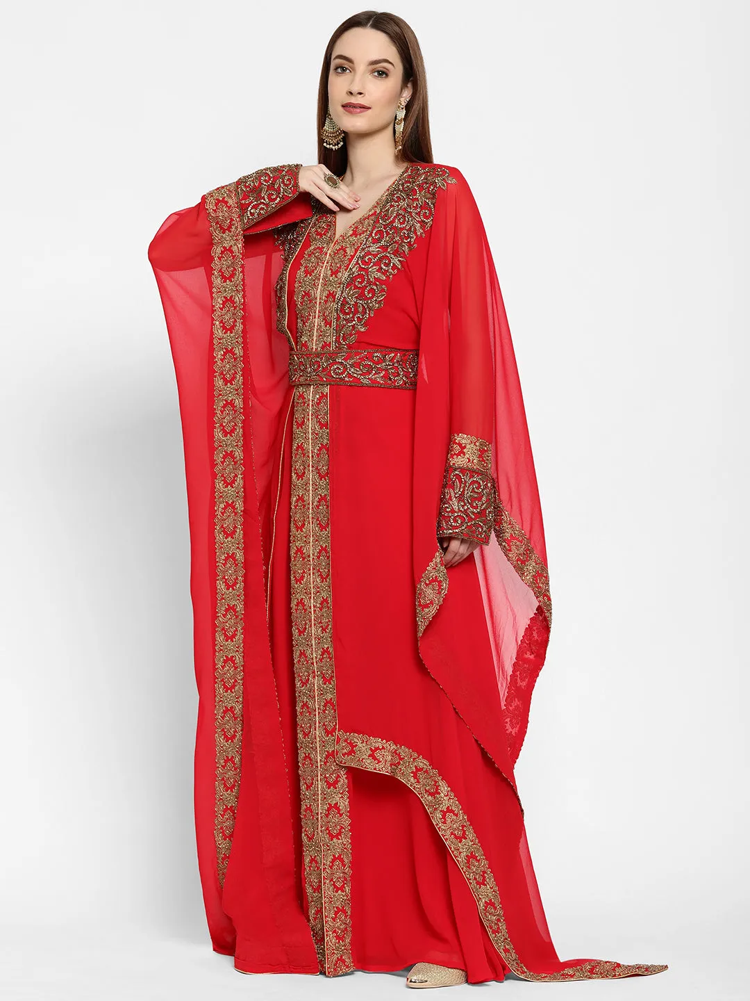 Cocktail Party Embroidered Caftan Dress