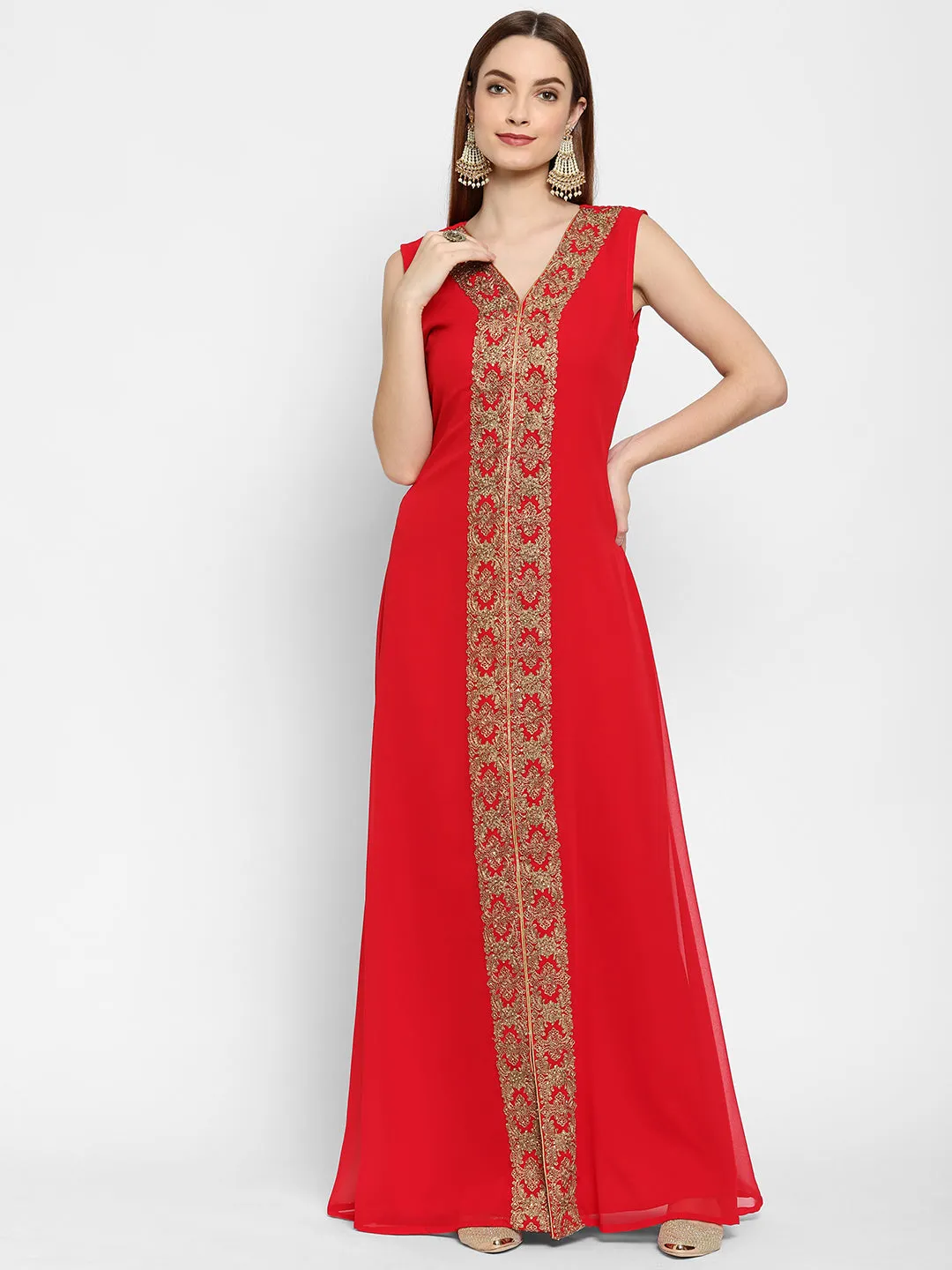 Cocktail Party Embroidered Caftan Dress