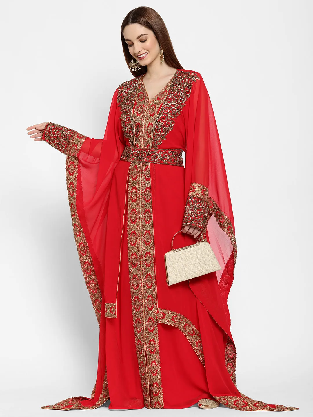 Cocktail Party Embroidered Caftan Dress