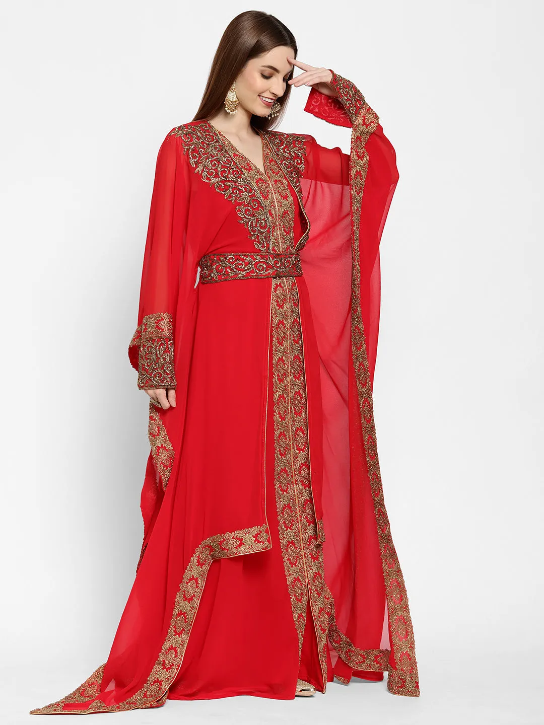 Cocktail Party Embroidered Caftan Dress