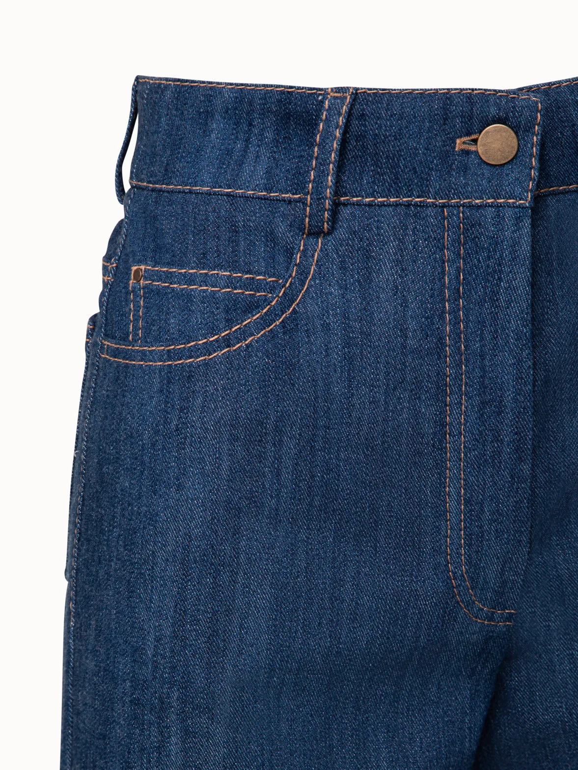 Cooper Hose mit weitem Bein in Stretch Denim