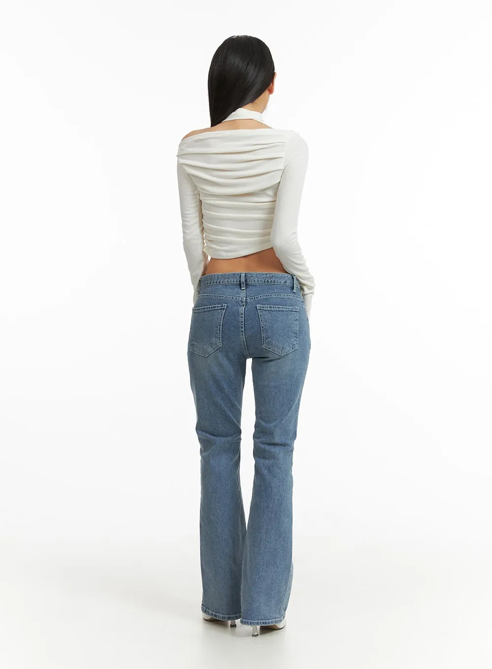 High Waist Cropped Straight Leg Jeans CJ425