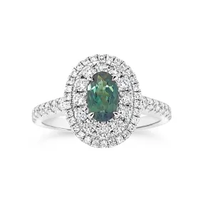 Irisa by Martin Binder Alexandrite & Diamond Double Halo Ring