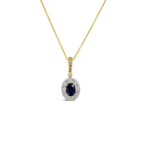 Irisa by Martin Binder Blue Sapphire & Halo Diamond Pendant