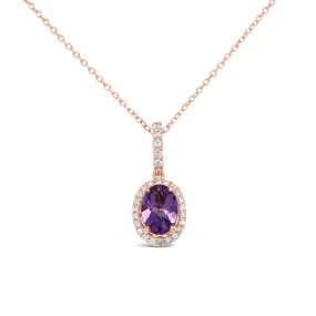 Irisa by Martin Binder Oval Amethyst & Diamond Halo Necklace