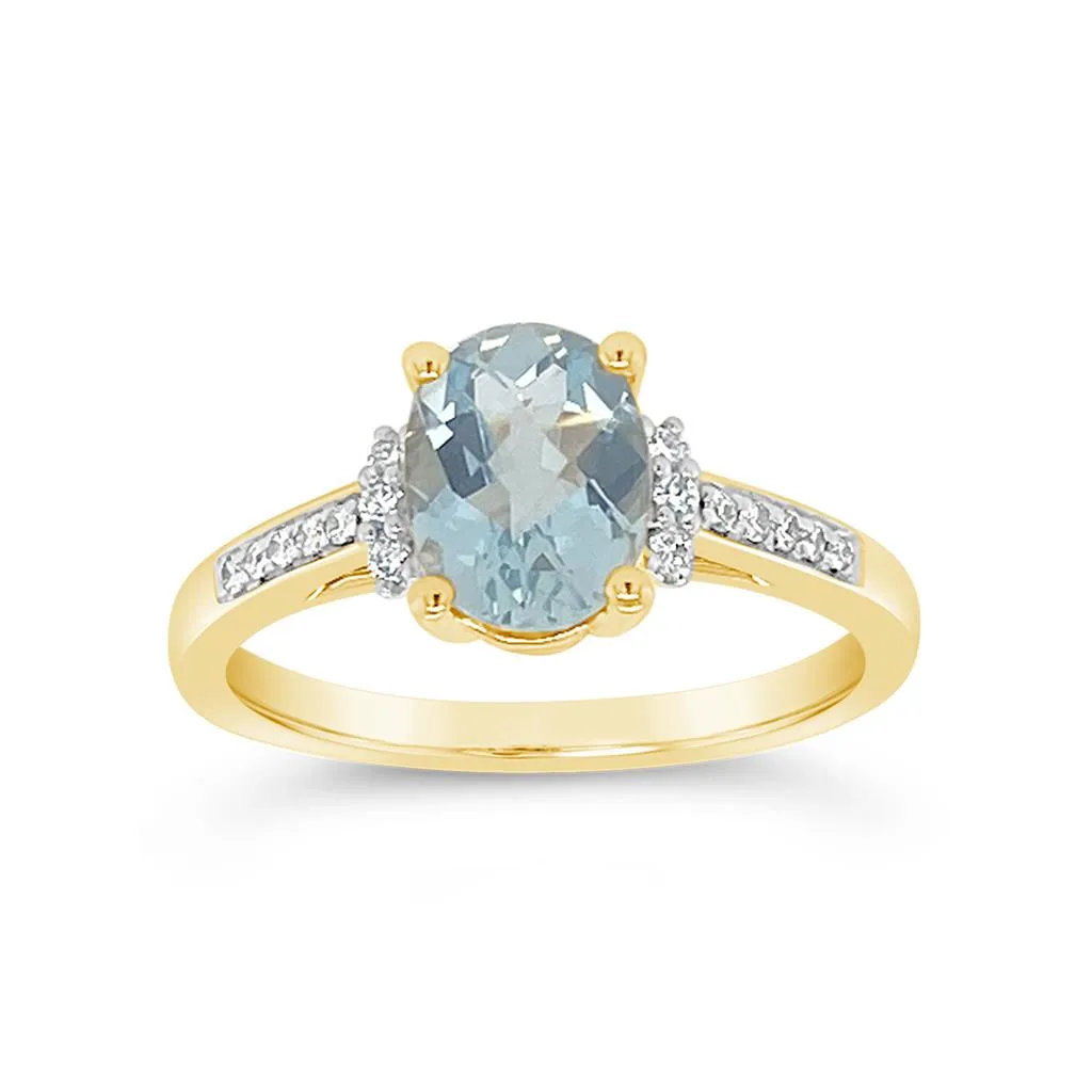 Irisa by Martin Binder Oval Aquamarine & Diamond Ring