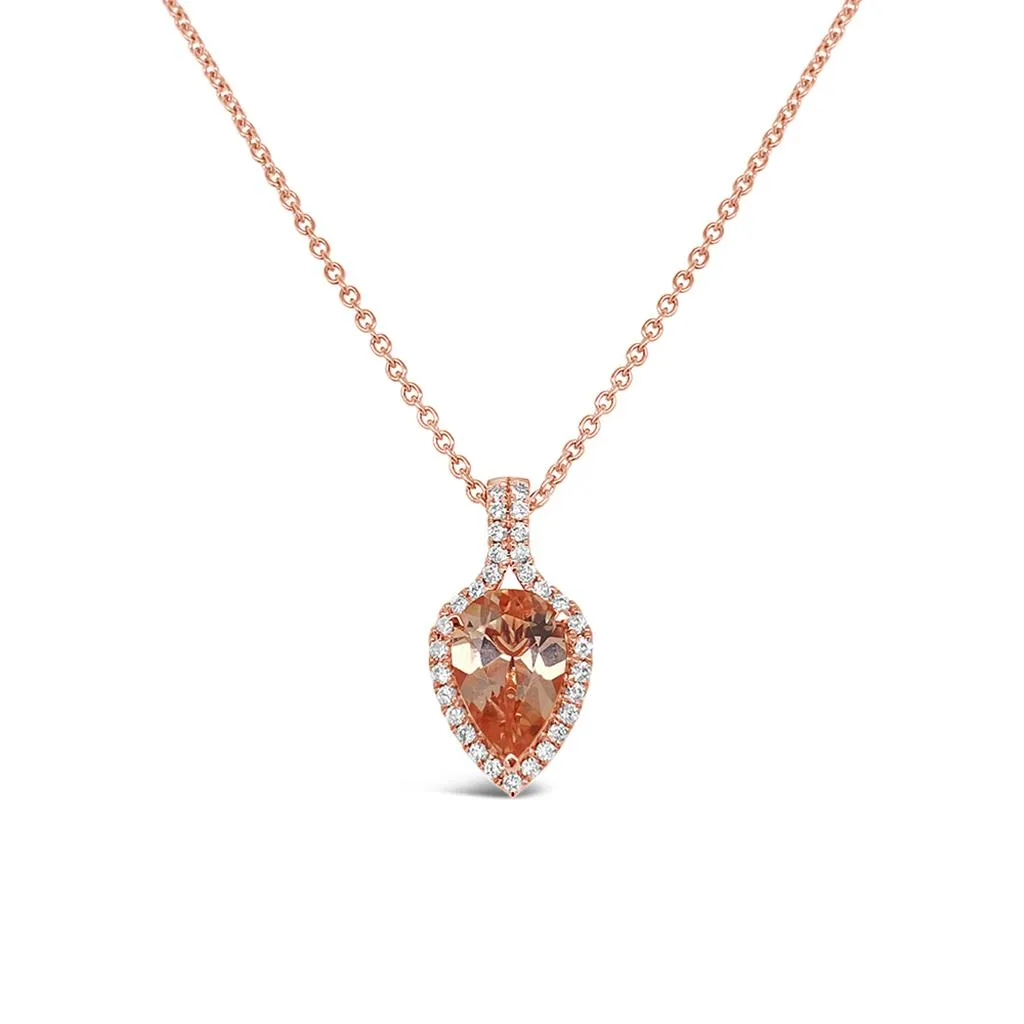 Irisa by Martin Binder Pear Morganite & Diamond Necklace