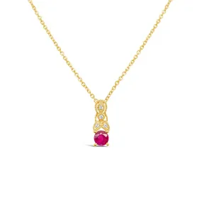 Irisa by Martin Binder Ruby & Diamond Filigree Pendant Necklace