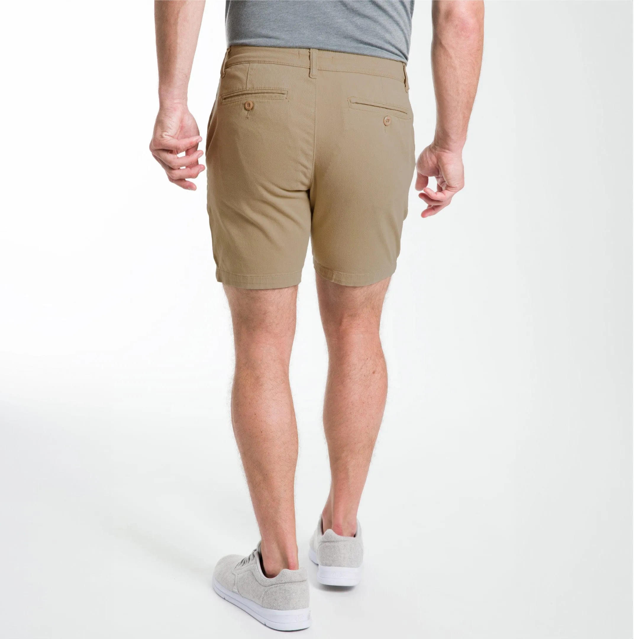 Khaki Lightweight Stretch Chino Short