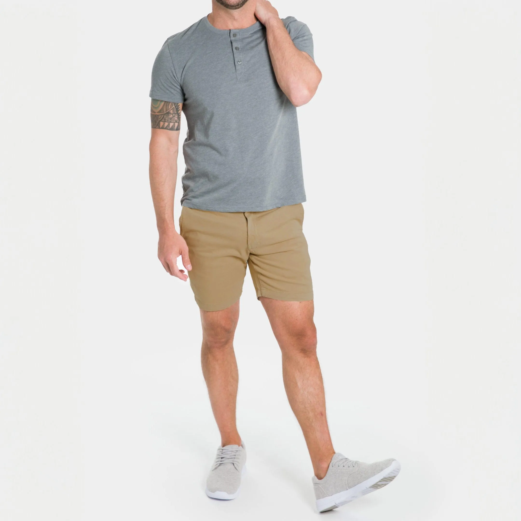 Khaki Lightweight Stretch Chino Short