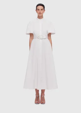 LEO LIN Bianca Short Sleeve Midi Dress - Snow