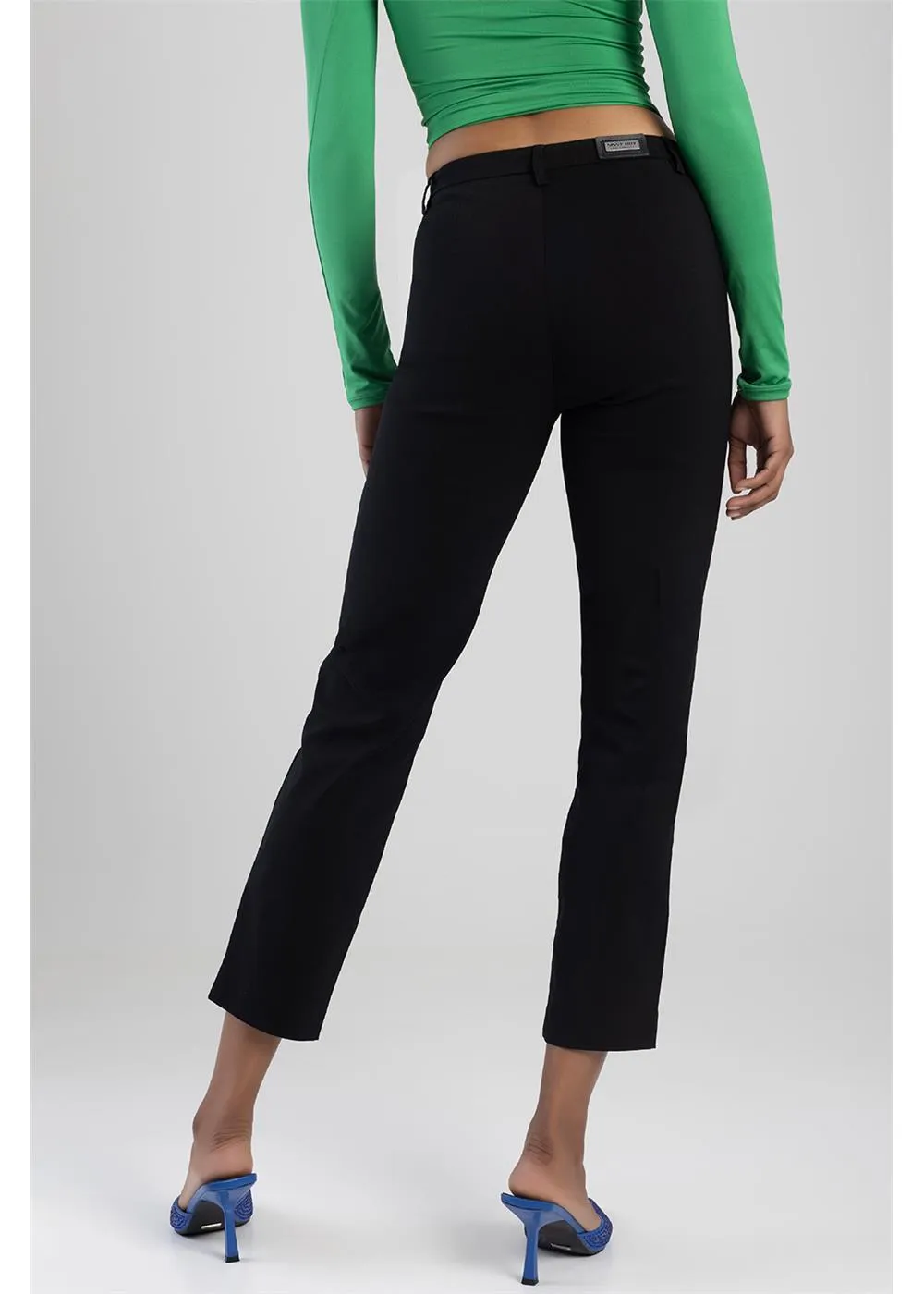 Mid Waist Straight Leg Trouser