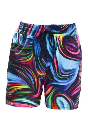 Neon Swirl Jogger Shorts