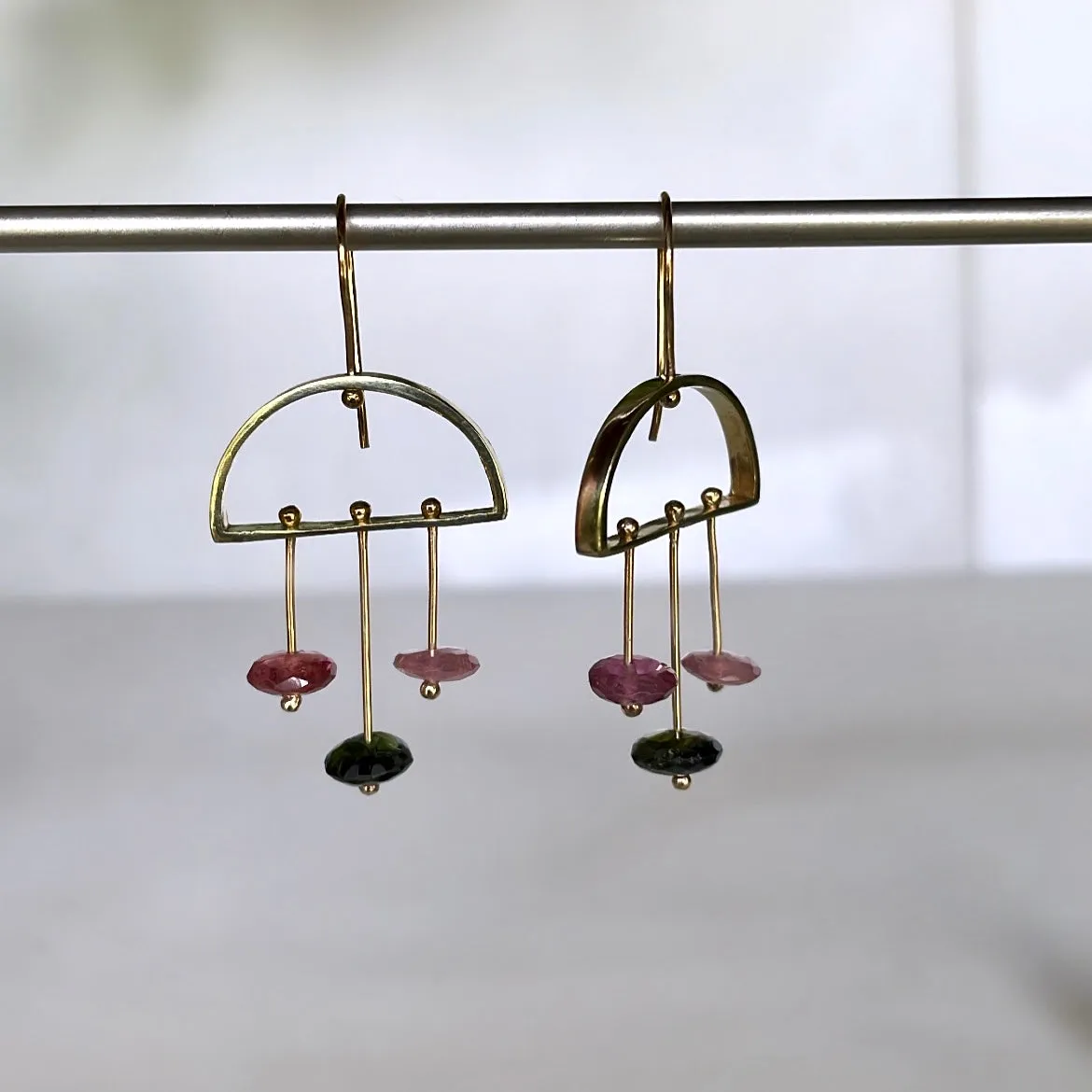 Rain cloud earrings tourmalines