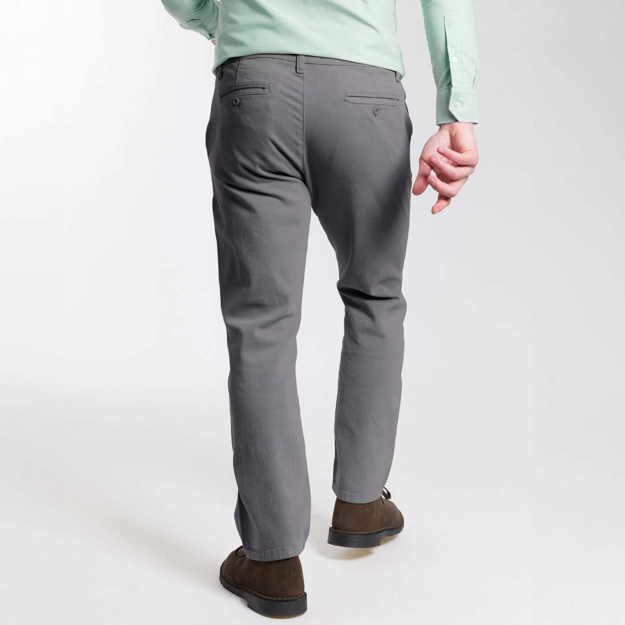 Straight Fit Charcoal Washed Stretch Chino