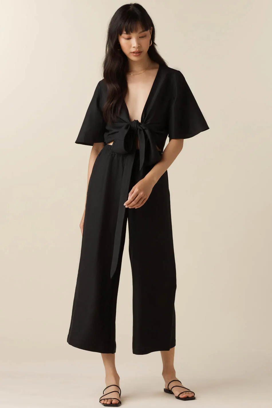 The Elastic Waist Wide Leg Pant