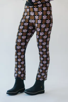 The Stratham Floral Contrast Pant in Black