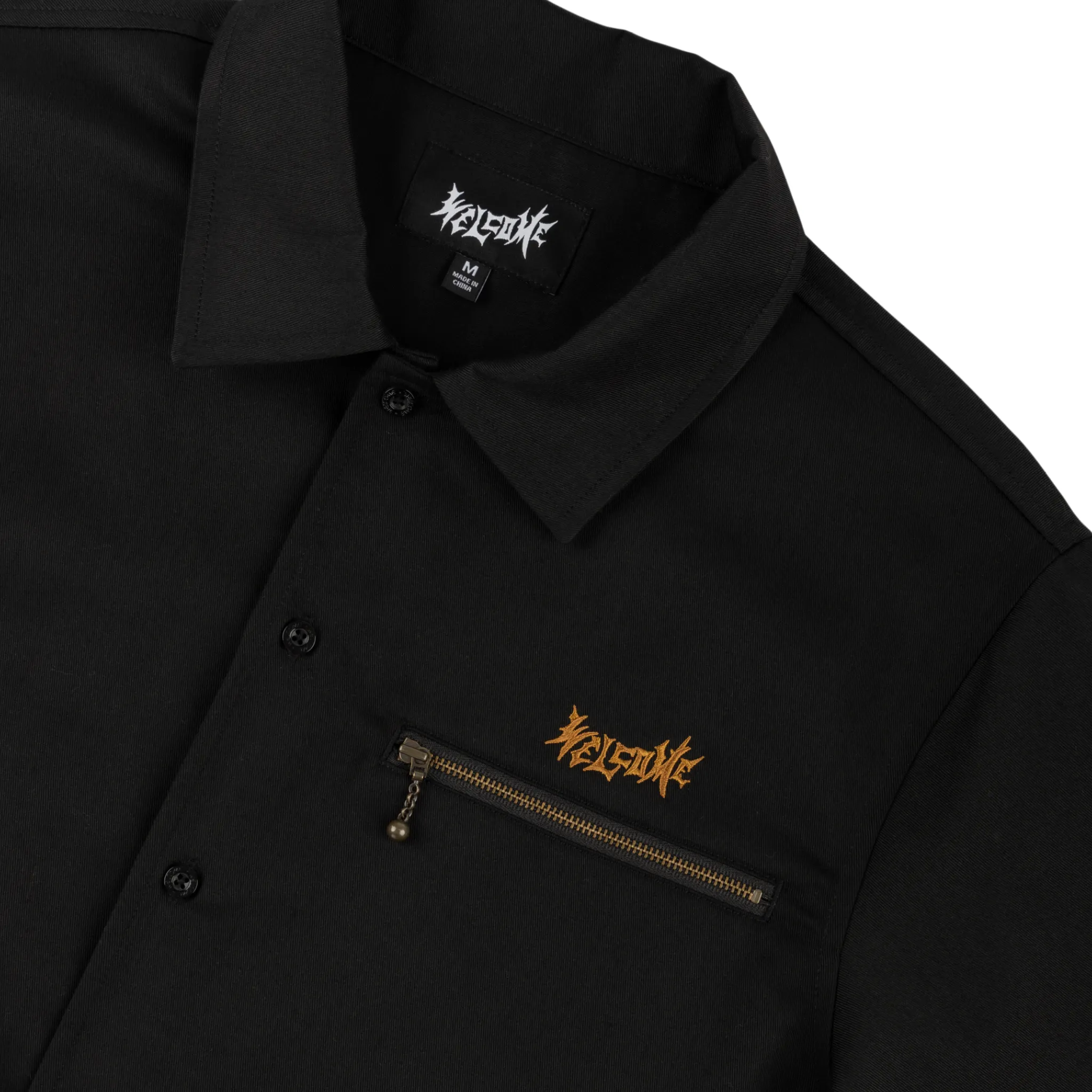 Venom Twill Work Shirt W/ Chain Stitch - Black