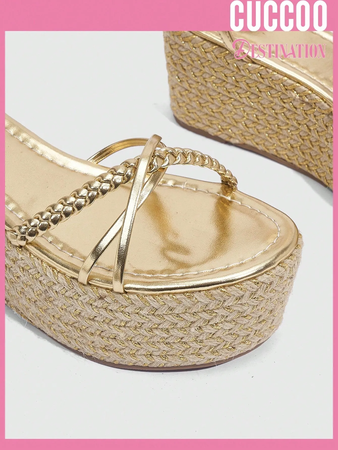 Woman Shoes Fashionable Woven Wedge Sandals With Peep Toe, Waterproof Platform And Thick Sole For Spring And Summer